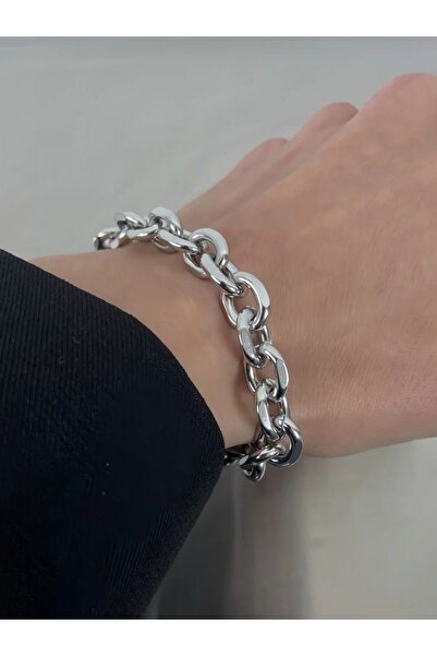 Choice 19cm 2287 Simple Stainless Steel Men Bracelet INS Silver Color OT Buck...