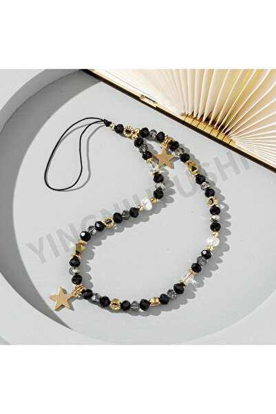 Choice Color 4 Five-pointed Star Pendant Beaded Mobile Phone Chain Keychain C...