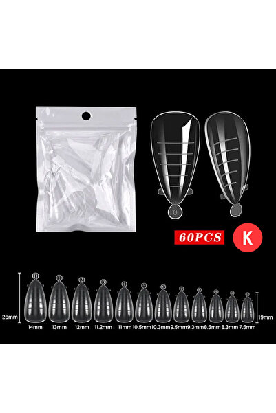 Choice K60pcs 60 قطعة/الحقيبة قوالب تمديد الأظافر قوالب علوية أشكال أظافر مزد...