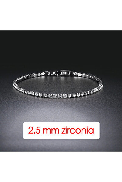 Choice سوار تنس نسائي KC128 بطول 17 سم و2.5 مم بتصميم عصري من الهيب هوب مرصع ...