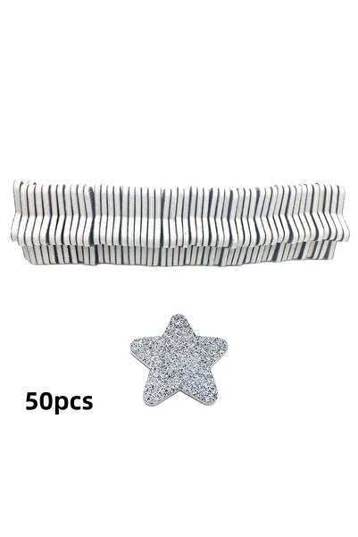 Choice 50 قطعة فضية 50 قطعة ملونة على شكل نجمة مبرد أظافر قابل لإعادة الاستخد...