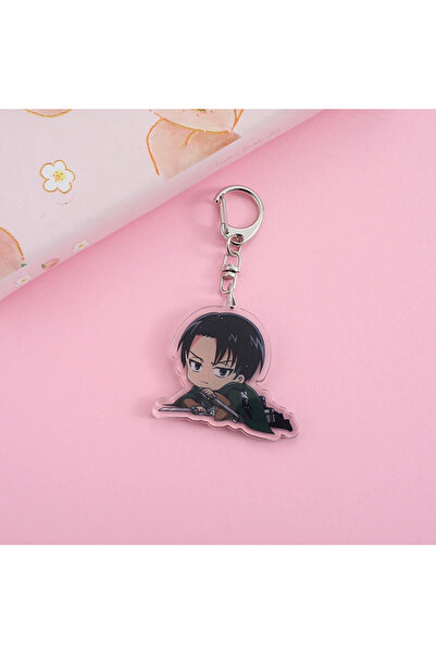 Miniso 5 cm 4 Anime Attack on Titan Acrylic keychain Cartoon Levi Ackerman Eren Jaeger Pendant cute bag cha