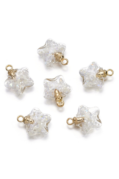 Choice 10 قطع من حبات الرمال المتحركة المضيئة البيضاء مقاس 17 × 19 مم، قلادات...