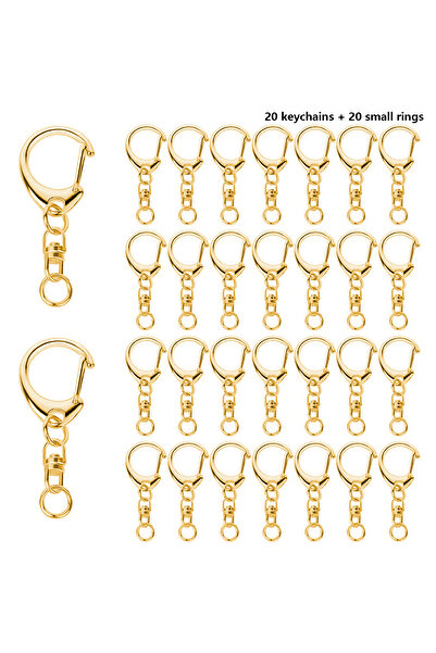 Choice 40PCS gold color 40 Quick-Release Hook Keychain Accessories, 20 Keycha...