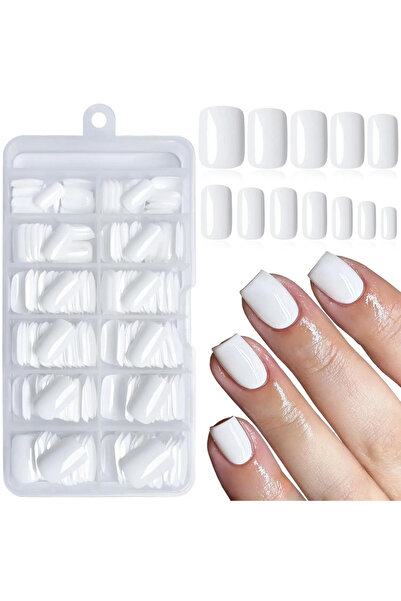 Choice علبة من 120 قطعة من أظافر صناعية فرنسية باللون الأبيض واللوزي للنساء و...