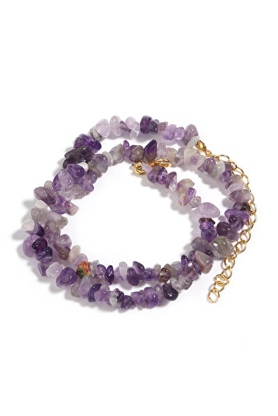 Choice قلادة تشوكر من الحجر الأزرق الطبيعي طراز 27 بطول 43 سم، مصنوعة من حصى ...