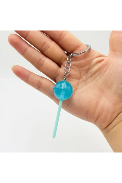 Choice blue Lovely Resin Candy Lollipop Keychain Mini 3D Simulation Food Key ...