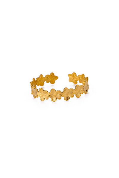 Choice B1653G Flower Bracelet Bangle for Women Gold Color Flora Stainless Ste...