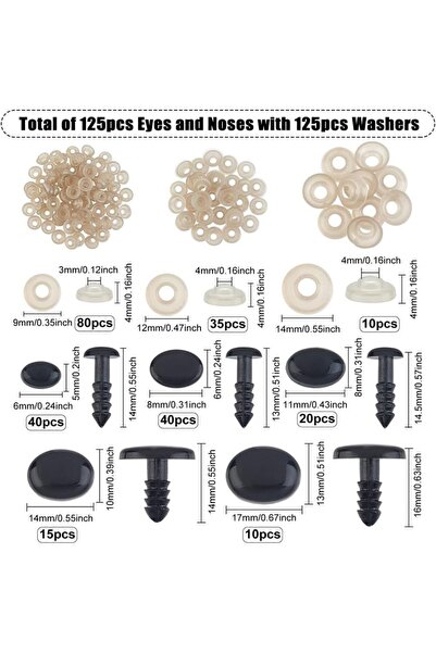 Choice AECH02-18130، 180 قطعة، 5 أحجام، غطاء أنف، لونان، عيون أنف بيضاوية بلا...