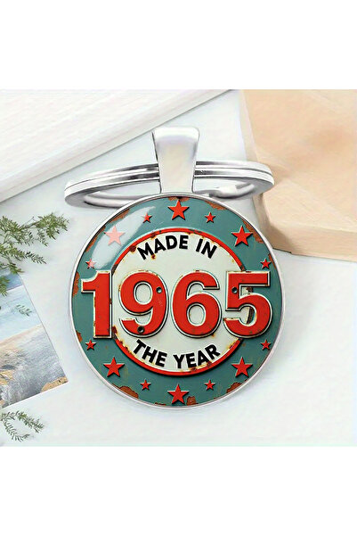 Choice 1pc 1965 Vintage Keychain, Zinc Alloy Retro Birthday Christmas Gift fo...