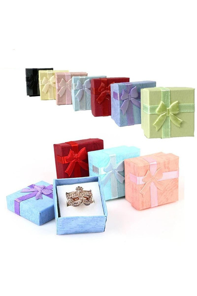 Choice 24 قطعة من الألوان المختلطة 24 قطعة/المجموعة خاتم منظم المجوهرات صندوق تغليف الخواتم علبة ورقية أقراط الأذن