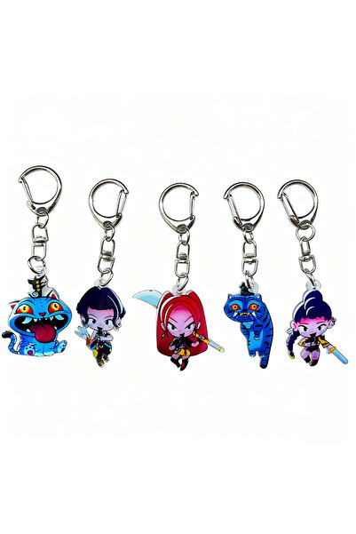 Miniso 5pcs Keychains 5PCS Kpop Demon Hunter Keychain Cute Huntrix Derpy Tige...