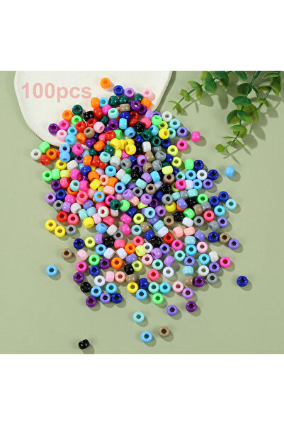 Choice 100 قطعة من خرز المهر 6 × 9 مم خرز أكريليك لامع خرز فاصل مضيء لصنع الم...