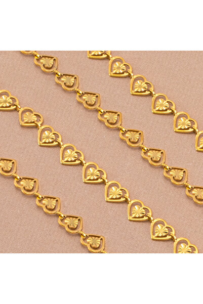 Choice Heart1-Gold Color 1Meter/lot Gold Color Stainless Steel Hollow Heart S...