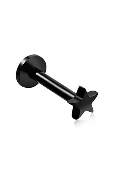 Choice 1.2 × 6 مم نجمة سوداء 1 قطعة ثقب الأذن من الفولاذ التيتانيوم على شكل ق...