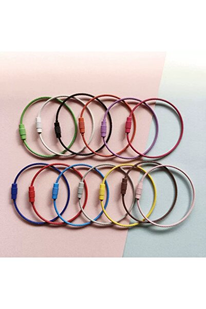 Choice 10pcs Mixed Color() 10pcs Colorful Stainless Steel Wire Keychain Steel...