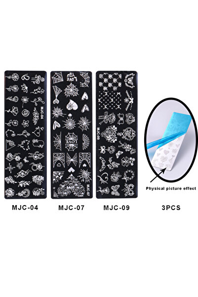 Choice MJC-04 07 09 3 قطع/مجموعة أوراق زهور ختم لوحات الطباعة الاستنسل 12*4 س...