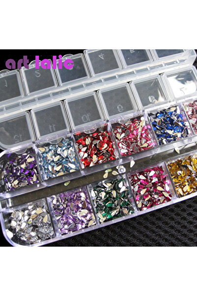 Choice ملصقات أظافر على شكل دمعة، 3000 قطعة، أحجار الراين المتنوعة، ملصقات أظ...