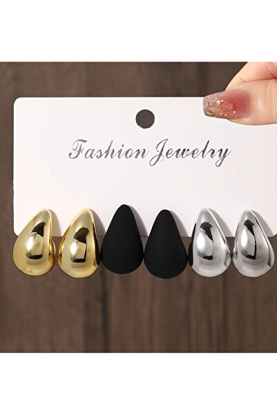 Choice أقراط أذن متعددة الألوان على شكل قطرة ماء عتيقة، أقراط معدنية ناعمة أن...