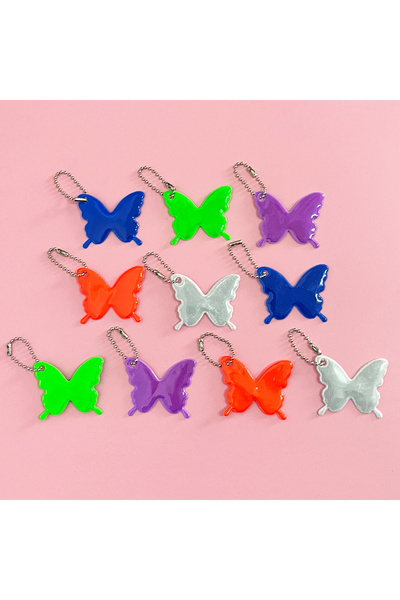 Choice 10PCS Random Color 10PCS Butterfly Reflective Pendants Reflective PVC ...