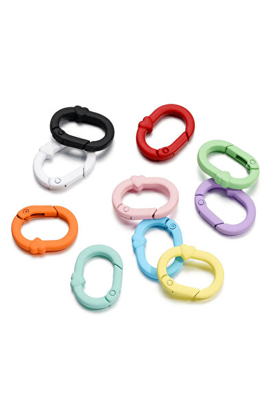 Choice 8mm x 5pcs Mixed 1 5Pcs Candy Color Metal Oval Ring Snap Hook Spring C...