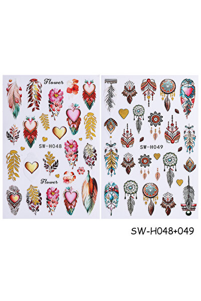 Choice SW-H048 049 قطعتان من ملصقات الأظافر البوهيمية ثلاثية الأبعاد على شكل ...