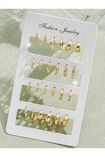 Choice KV5937301 24 قطعة/مجموعة أقراط دائرية صغيرة مرصعة بأحجار الراين أنيقة ...