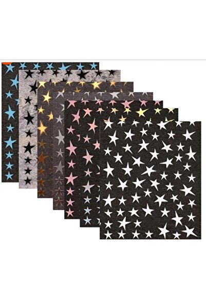 Choice MIX 7 COLOUR Mix 7 Colourful Stars Nails Stickers Irregular Pentagram ...