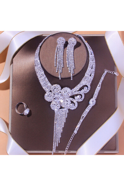 choice2 Choice T-2 Stonefans Luxury Flowers Rhinestone Bridal Jewelry Sets fo...