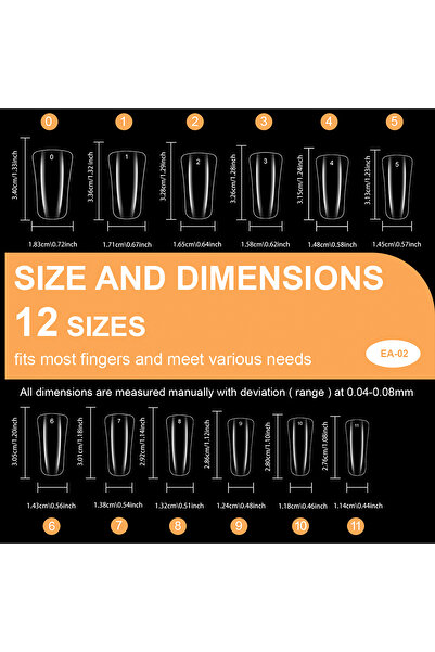 Choice أظافر صناعية طويلة على شكل منقار البط، 600 قطعة، أطراف أظافر صناعية شف...