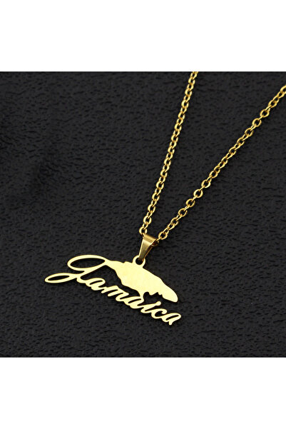 Miniso N637-gold Jamaica Map Pendants Necklaces for Women Men Jamaicans Party Engagement Anniversary Stainl