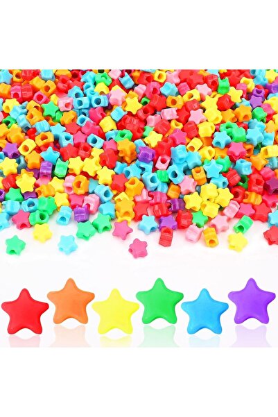 Choice 500 قطعة من خرزات نجمة المهر، خرز فاصل على شكل نجمة، خرز قوس قزح بكميا...