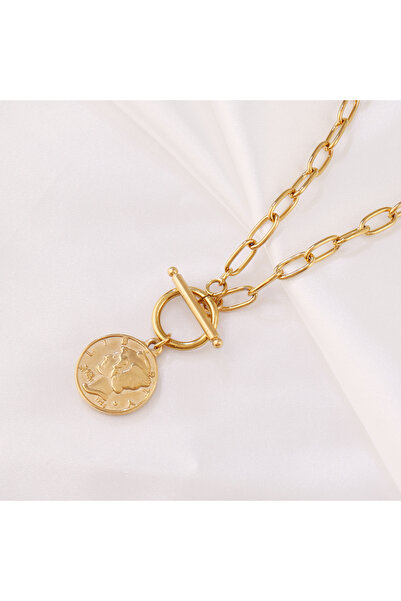 Choice قلادة B3912 316L من الفولاذ المقاوم للصدأ على شكل عملة ملكة منحوتة للن...