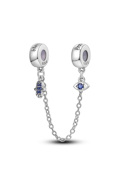 Choice35 KTC404 925 Sterling Silver Safety Chains Clasp Clip Charms Fit Origi...