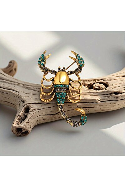 Choice دبوس حشرة عقرب حيواني من أحجار الراين بتصميم عتيق من سبيكة معدنية بتصم...