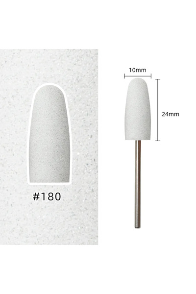 Choice3 Gray HYTOOS Round Silicone Nail Drill Bits 12*24mm 3/32" Rotary Manic...