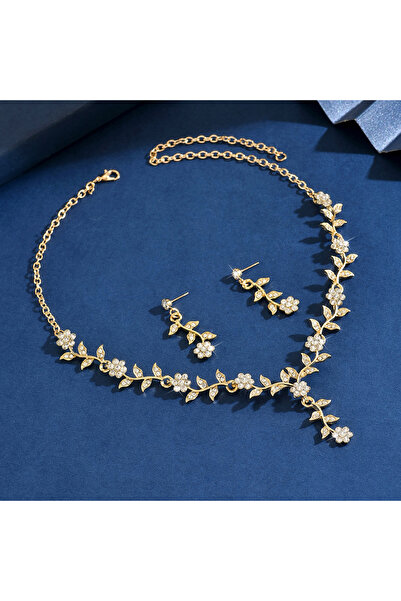 Choice 80865402 3PC Women's Fashion Design Flower Necklace Earrings Jewelry S...