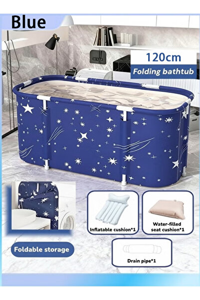 Generic حوض استحمام مستقل قابل للطي وكبير الحجم، حوض استحمام ساخن وبارد للحمام المنزلي