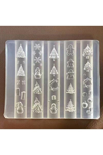 Choice مقاس واحد ☆☆☆قوالب سيليكون ثلاثية الأبعاد للأظافر على شكل عيد الميلاد ...