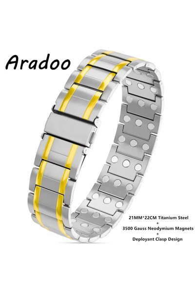 Choice B-G017SG-QT ARADOO Premium Titanium Steel Bracelets for Men with 3X Ul...