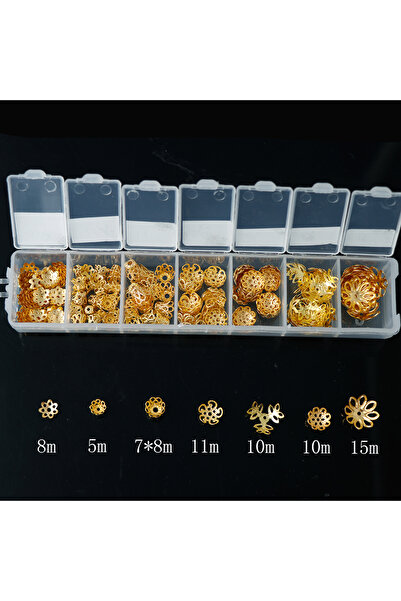 Choice أغطية خرز ذهبية متنوعة من 7 أشكال، صندوق واحد، لصنع المجوهرات، لوازم خ...