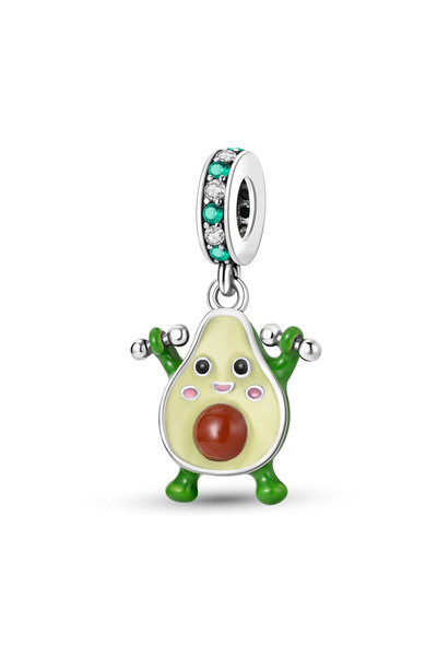 Choice KTC831 حبة سحر الفاكهة 925 الفضة قلادة الفراولة الكرز الأفوكادو تناسب ...