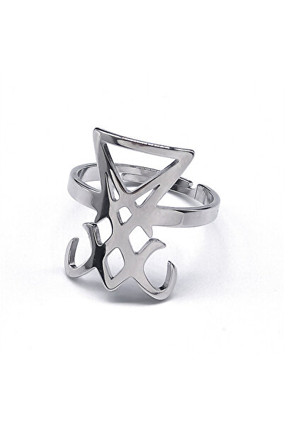 Choice خاتم SR Gothic Sigil Of Lucifer رمز الشيطان للنساء والرجال من الفولاذ ...