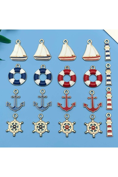 Choice style 11 Mix 10/20pcs Enamel Drip Oil Sailing Series Pendants Accessor...