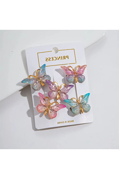 Choice 5 قطع من دبابيس شعر الأطفال على شكل فراشة لطيفة بألوان متدرجة من الماك...