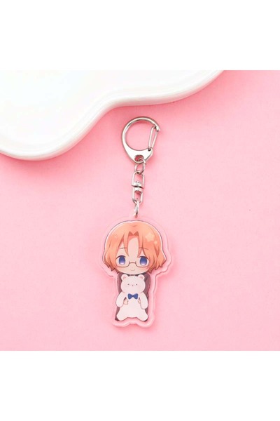 Miniso سلسلة مفاتيح سيارة من الأكريليك من 9 شخصيات أنمي هيتاليا بطول 5 سم، إك...