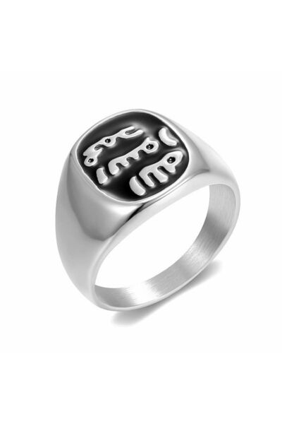 Choice 11 خاتمًا فضيًا من الفولاذ المقاوم للصدأ والتيتانيوم، مزينة بحروف من لغة سرية قديمة، مناسبة للرجال والنساء والأزواج.