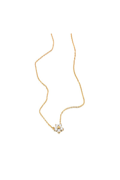 Choice قلادة لوكير N25077G Delicate Lucky Five Leaf Heart Moissanite للنساء م...