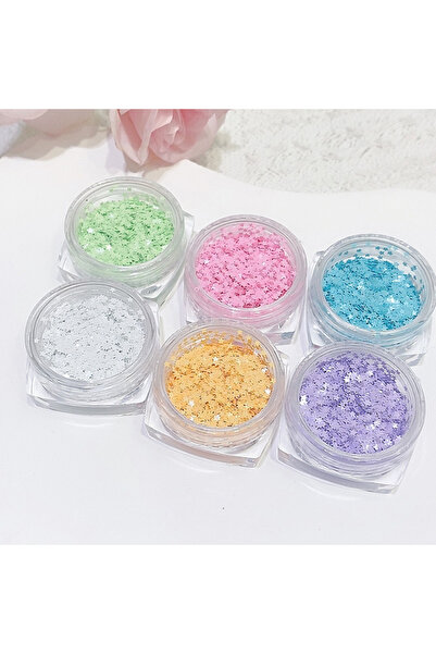 Choice 1box-ZS697-03 TSZS جديد فن الأظافر الهولوغرافي بريق 6 ألوان/مجموعة الك...