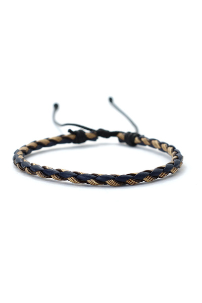 Choice DarkNavy Simple Style Handmade Genuine Leather Bracelet Men Adjustable...